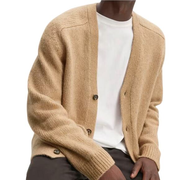 Everlane Merino Wool Alpaca Brown Cardigan | Size XL - Picture 7 of 8